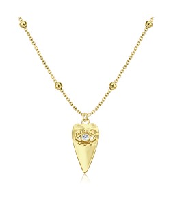 Evil Eye Heart Silver Necklace SPE-5598-GP
